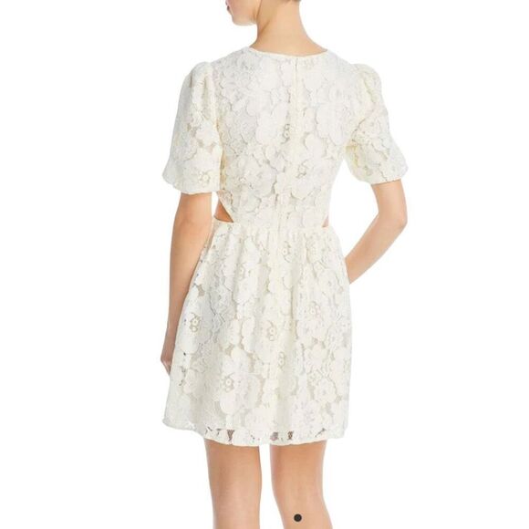 NWT WAYF Ivory Cream Lace Cutout Mini Dress - Picture 3 of 8